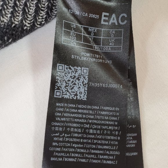 Guess Sweater Men Large Black Tight Knit Slim Oversized Tattered Look Split Hem - Picture 15 of 16